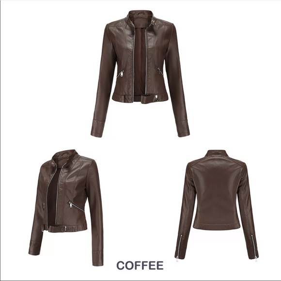 🎉New Fall Fashion Motto Biker PU Leather Jacket - Picture 12 of 12